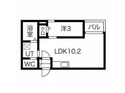 ステラ三吉町(1LDK/2階)の間取り写真