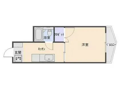 樋の口屋ビル(1K/4階)の間取り写真