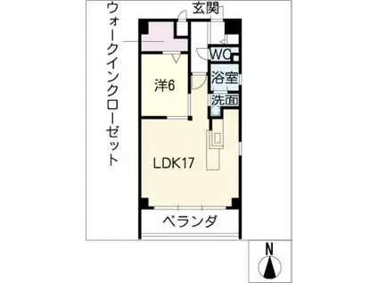 近喜サンク(1LDK/5階)の間取り写真