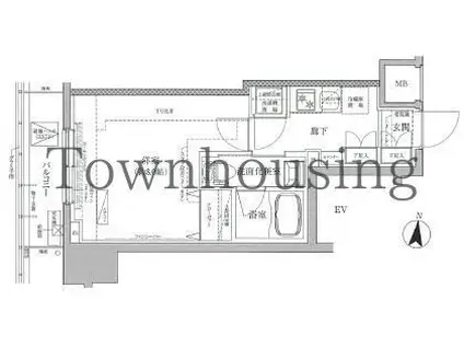ティモーネプレミアムノルド亀戸(1K/3階)の間取り写真