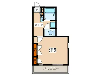 社家小町弐番館(1K/1階)の間取り写真