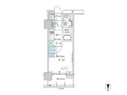 パークアクシス蒲田ステーションゲート(1K/9階)の間取り写真
