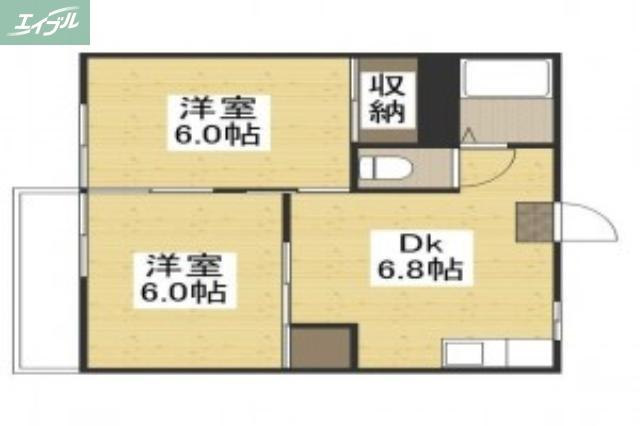 フォーブル望月A(2DK/2階)の間取り写真