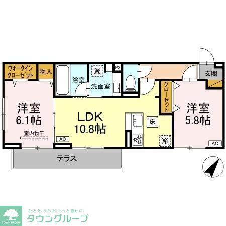 フライハイト(2LDK/3階)の間取り写真