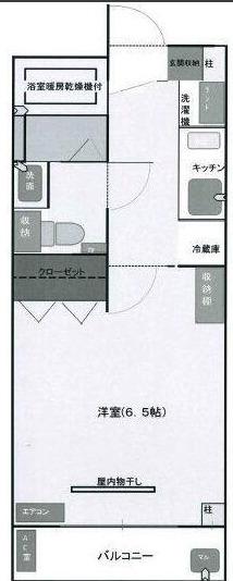 プチメゾン石井III(1K/1階)の間取り写真