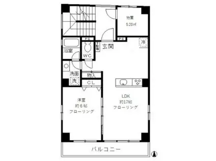 エルサイド(1LDK/2階)の間取り写真