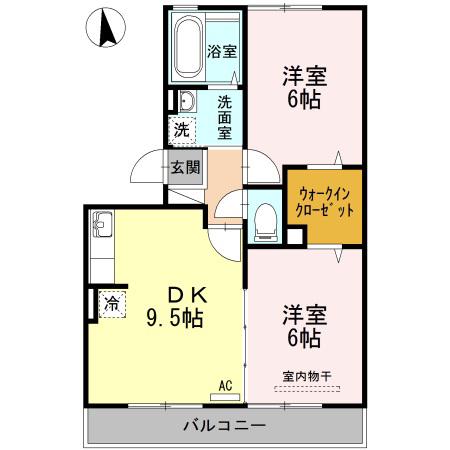 アーバンライフ5号館(2DK/3階)の間取り写真