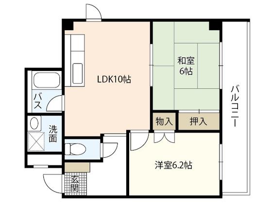 NMAマンション(2LDK/4階)の間取り写真
