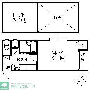 ポラリス愛宕Ⅱ(1K/2階)の間取り写真