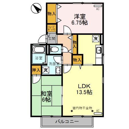 ヴィクトワール(2LDK/2階)の間取り写真
