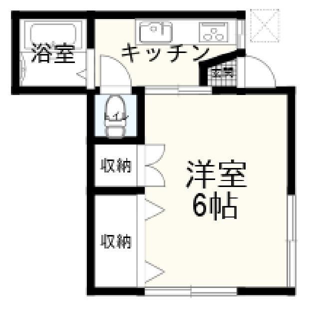 桜レジデンスB(1K/1階)の間取り写真