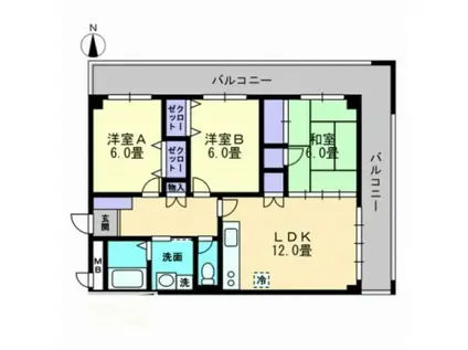 ラ・シャンブル21(3LDK/2階)の間取り写真