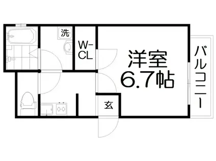 ALEGRIA寝屋川池田南(1K/1階)の間取り写真