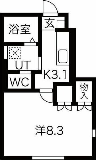 ＪＲ東北本線 村崎野駅 徒歩32分 2階建 築3年(1K/1階)の間取り写真