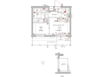 クレイシアアイディーゼット横浜大倉山(1DK/5階)の間取り写真