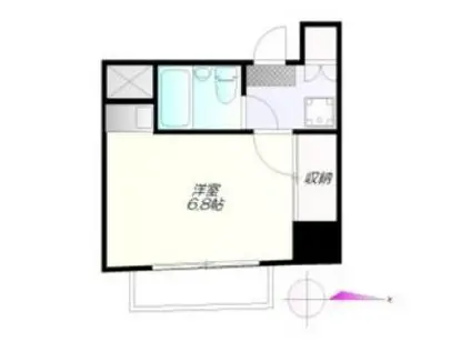 ランバレー元浅草(ワンルーム/6階)の間取り写真