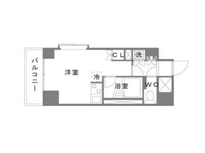 ダイヤモンドレジデンス勝どき(ワンルーム/2階)の間取り写真