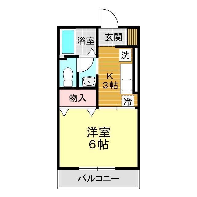 セジュール セト(1K/2階)の間取り写真