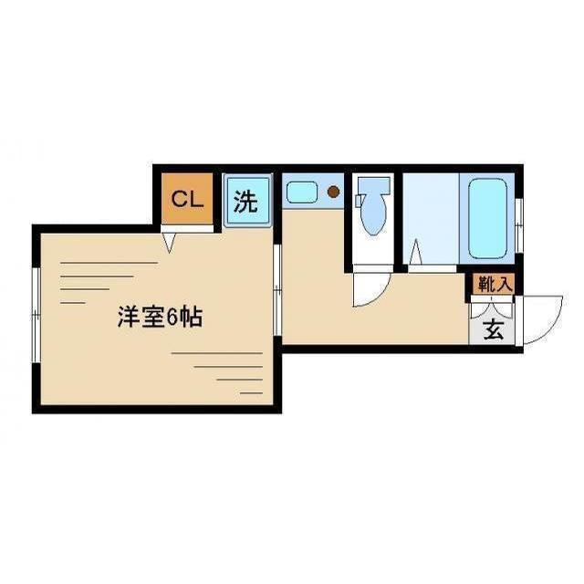西新荘(1K/1階)の間取り写真