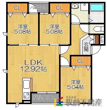 SORRISO MARINA TERRA(3LDK/3階)の間取り写真