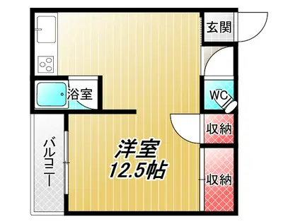 ゴシマハイツ(1DK/1階)の間取り写真