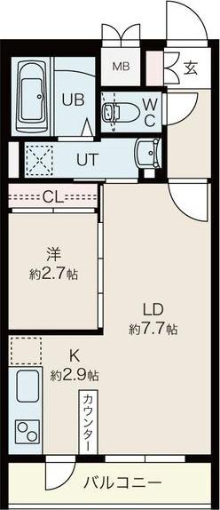 PREMIERE(1LDK/2階)の間取り写真