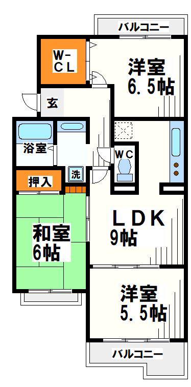 ファーストオーシャン国領(3LDK/1階)の間取り写真