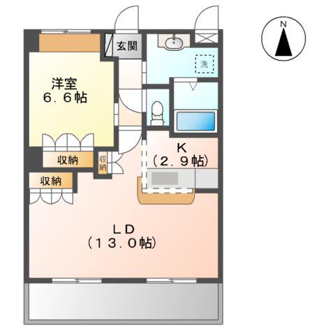 和光II(1LDK/2階)の間取り写真