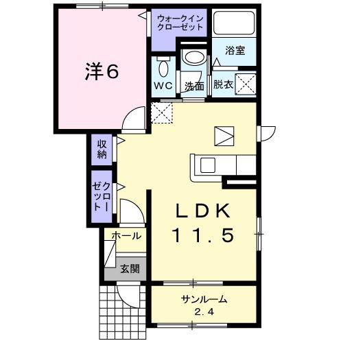 プロムナード(1LDK/1階)の間取り写真