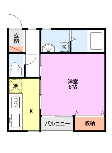 ライフインサカイ3号館(1K/2階)の間取り写真