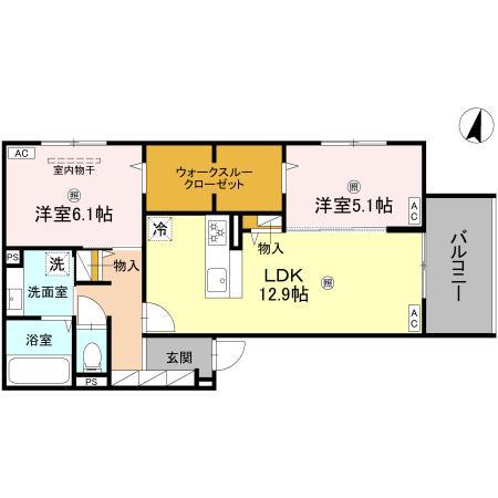 MAISON ESPOIR IV(2LDK/2階)の間取り写真