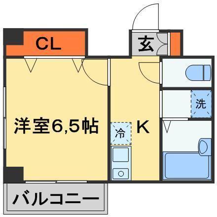 HARMONY MIWA(1K/3階)の間取り写真