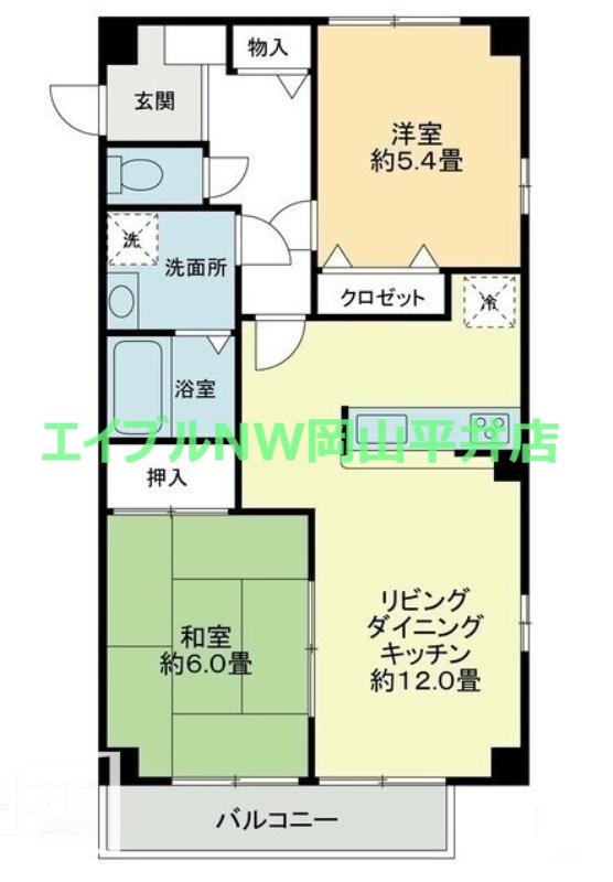 カンフォタブル(2LDK/2階)の間取り写真