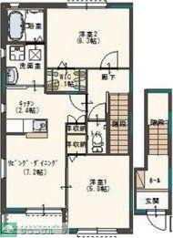 エクセレンテB(2LDK/2階)の間取り写真