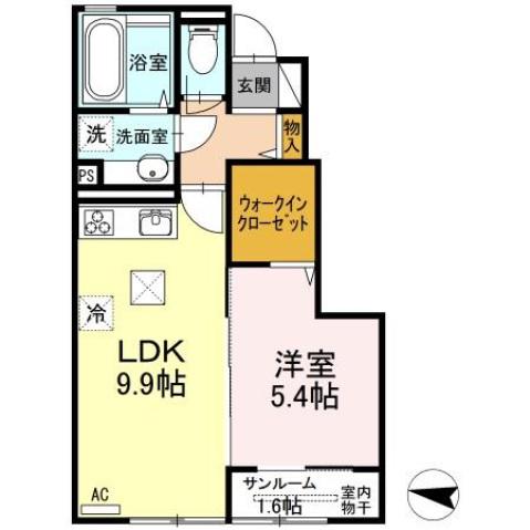 フォレストM(1SLDK/1階)の間取り写真