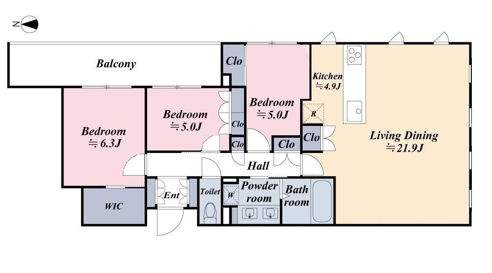 EMBASSY SUITE(3LDK/1階)の間取り写真