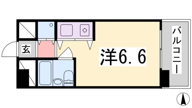 クリーンピア南大路時計台(ワンルーム/9階)の間取り写真
