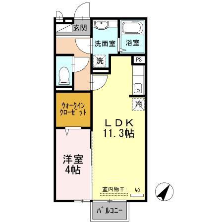 サンシャイン砥堀(1LDK/2階)の間取り写真