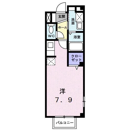 リウッシーレA(1K/2階)の間取り写真