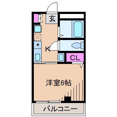 パルグランデ(1K/2階)の間取り写真