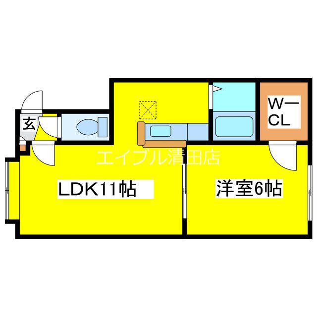 T・N清田(1LDK/1階)の間取り写真