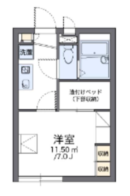 レオパレス四季(1K/1階)の間取り写真
