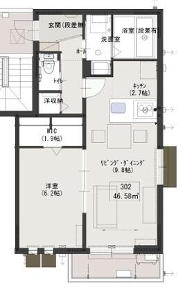 プランドール元町(1LDK/3階)の間取り写真