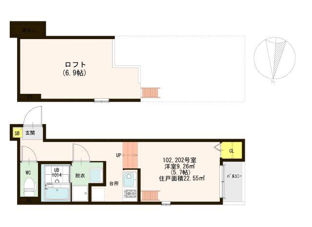 STAGE今市(1K/1階)の間取り写真