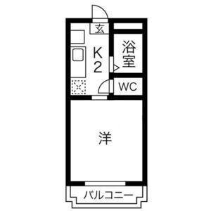 アールズプレイス二日市(1K/2階)の間取り写真