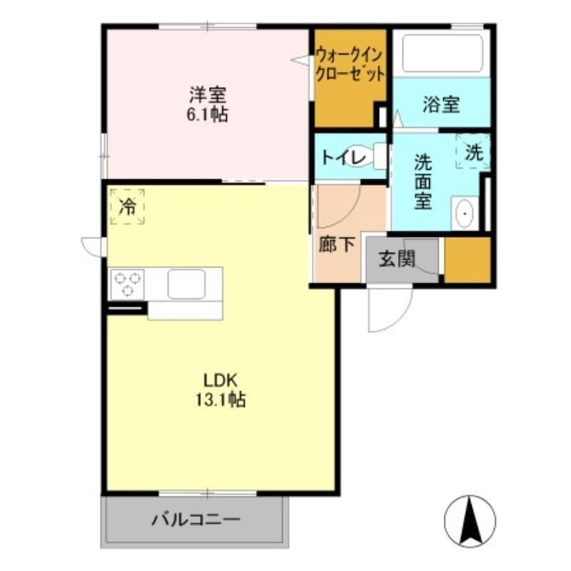 CASA YS(1LDK/2階)の間取り写真