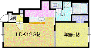 グランディールK・A(1LDK/1階)の間取り写真