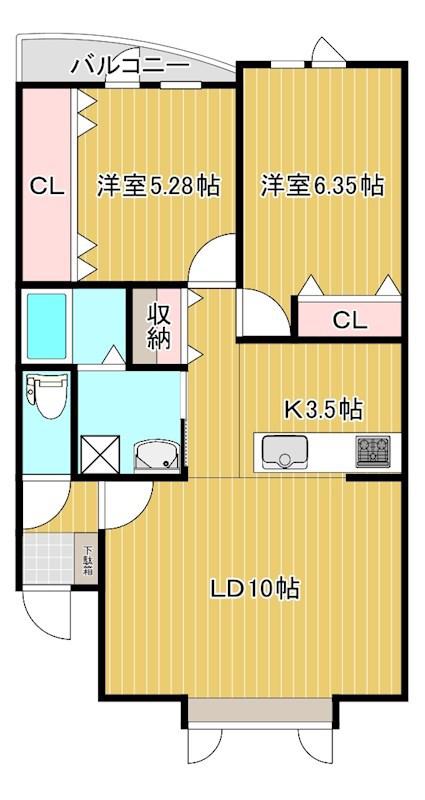 EVER PRIMARY06(2LDK/3階)の間取り写真