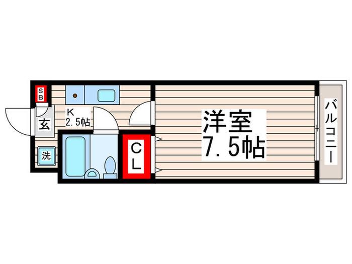 レジデンス東葛西(1K/4階)の間取り写真