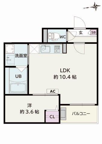 JACK MEIKOI(1LDK/1階)の間取り写真